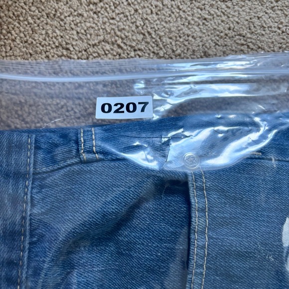 Y2K Old Skool Jean Shorts Jorts Mens 44 Blue Faded Baggy Skater Grunge - Picture 12 of 12